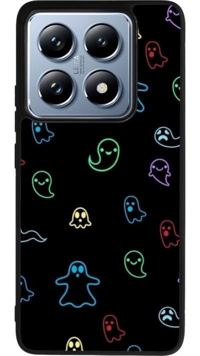 Coque Xiaomi 14T Pro - Silicone rigide noir Halloween 2024 colorful ghosts