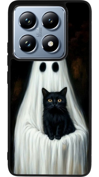 Coque Xiaomi 14T Pro - Silicone rigide noir Halloween 2025 Ghost with black cat
