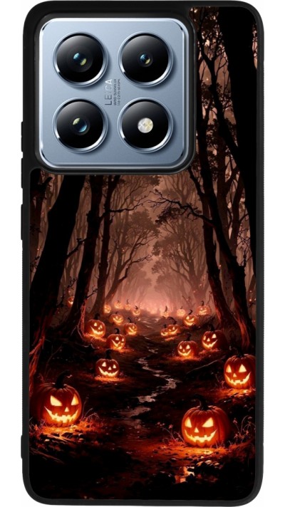 Coque Xiaomi 14T Pro - Silicone rigide noir Halloween 2025 Road of Terrifying Pumpkins