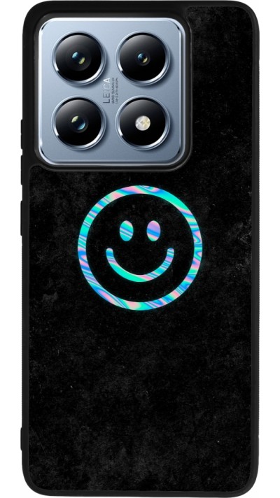 Coque Xiaomi 14T Pro - Silicone rigide noir Happy smiely irisé