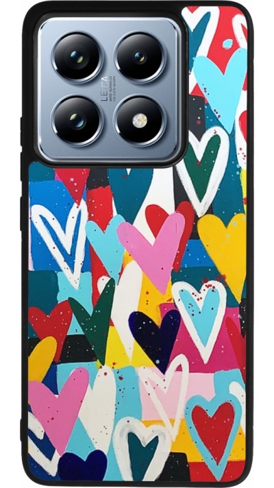 Coque Xiaomi 14T Pro - Silicone rigide noir Joyful Hearts