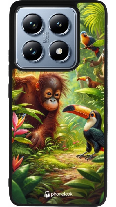 Coque Xiaomi 14T Pro - Silicone rigide noir Jungle Tropicale Tayrona