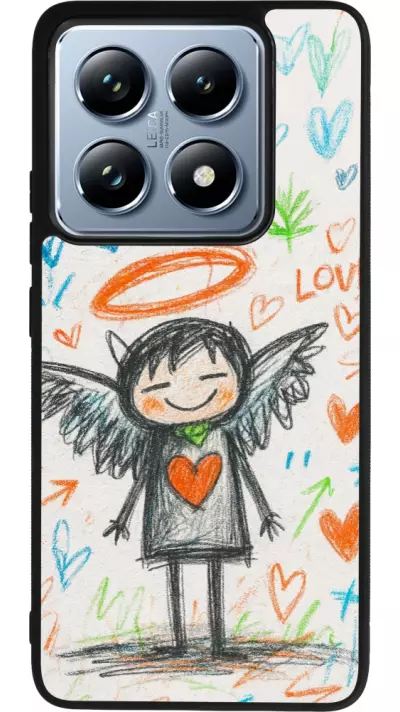 Coque Xiaomi 14T Pro - Silicone rigide noir Little Angel Sketch Love
