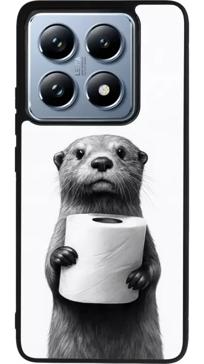 Coque Xiaomi 14T Pro - Silicone rigide noir Loutre papier de toilette
