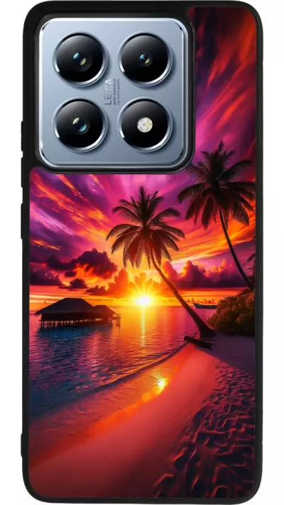 Coque Xiaomi 14T Pro - Silicone rigide noir Maldives Dusk Bliss