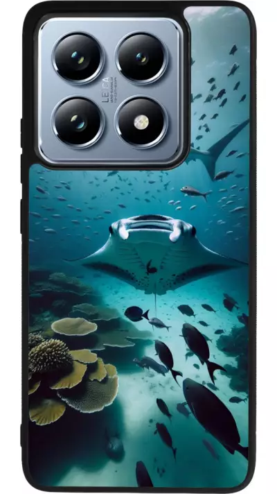 Coque Xiaomi 14T Pro - Silicone rigide noir Manta Lagon Nettoyage