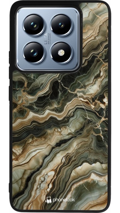 Coque Xiaomi 14T Pro - Silicone rigide noir Marbre Olive