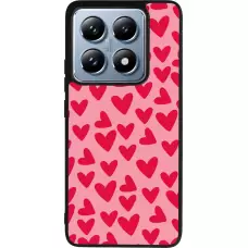 Coque Xiaomi 14T Pro - Silicone rigide noir Mom 2024 petits coeurs