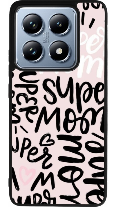 Coque Xiaomi 14T Pro - Silicone rigide noir Mom 2024 Super mom
