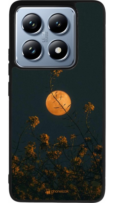 Coque Xiaomi 14T Pro - Silicone rigide noir Moon Flowers