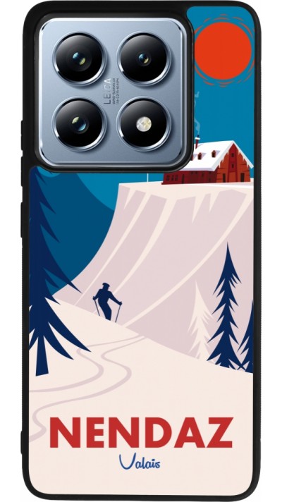 Coque Xiaomi 14T Pro - Silicone rigide noir Nendaz Cabane Ski