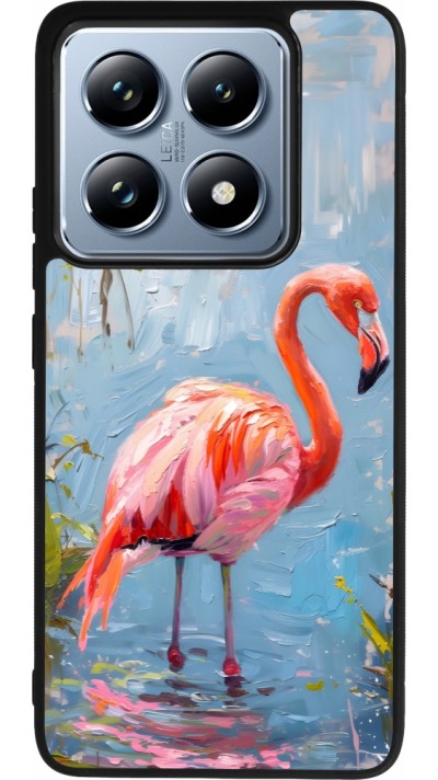 Coque Xiaomi 14T Pro - Silicone rigide noir Paint Flamingo