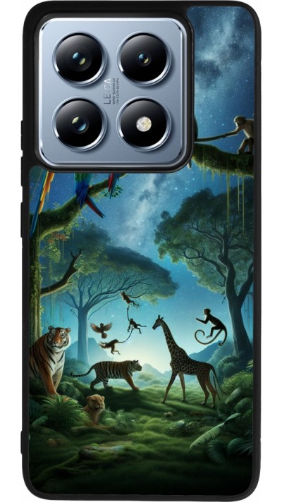 Coque Xiaomi 14T Pro - Silicone rigide noir Paradis des animaux exotiques