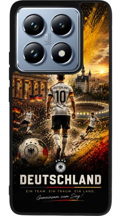 Coque Xiaomi 14T Pro - Silicone rigide noir Football Allemagne splash 2026