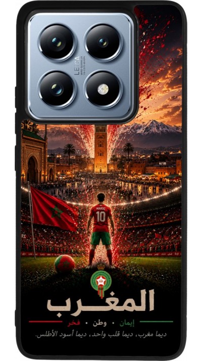 Coque Xiaomi 14T Pro - Silicone rigide noir Football Maroc splash 2026