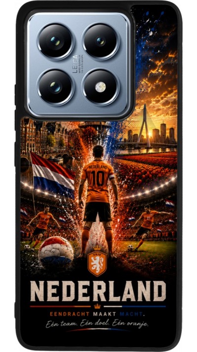 Coque Xiaomi 14T Pro - Silicone rigide noir Football Pays-Bas splash 2026