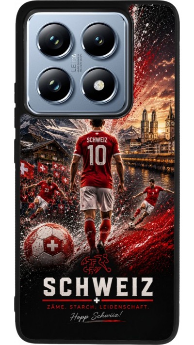 Coque Xiaomi 14T Pro - Silicone rigide noir Football Schweiz splash 2026