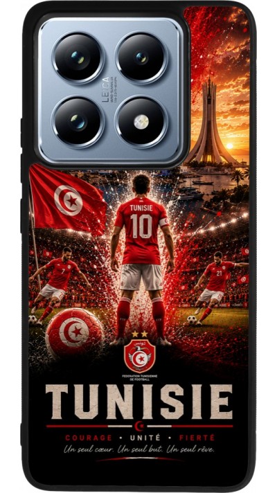 Coque Xiaomi 14T Pro - Silicone rigide noir Football Tunisie splash 2026