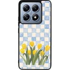 Xiaomi 14T Pro Case Hülle - Silikon schwarz Blue vichy tulips Spring 2026