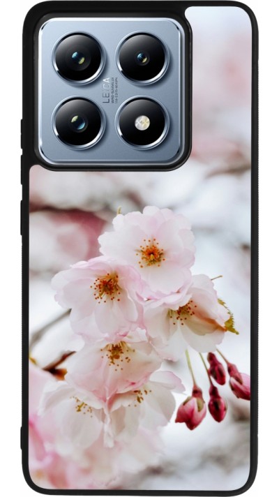 Coque Xiaomi 14T Pro - Silicone rigide noir Cherry tree Spring 2026