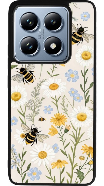 Coque Xiaomi 14T Pro - Silicone rigide noir Pattern bees Spring 2026