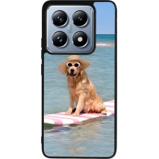Xiaomi 14T Pro Case Hülle - Silikon schwarz Summer Dog on Paddle