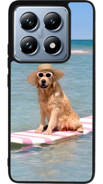 Xiaomi 14T Pro Case Hülle - Silikon schwarz Summer Dog on Paddle