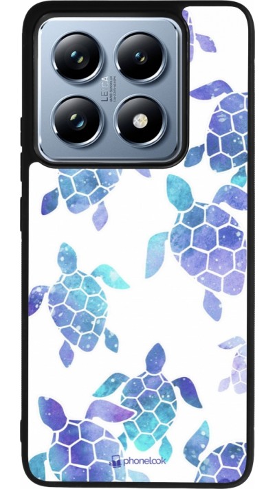 Xiaomi 14T Pro Case Hülle - Silikon schwarz Turtles pattern watercolor