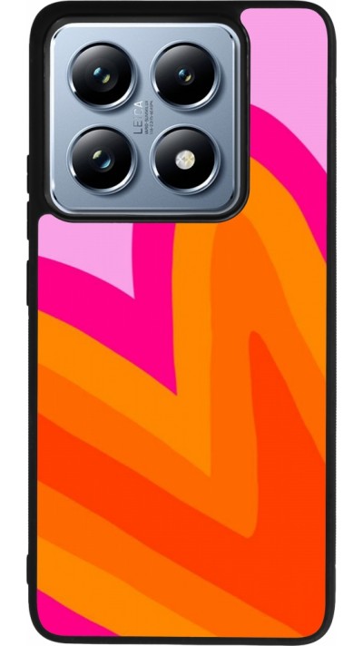 Coque Xiaomi 14T Pro - Silicone rigide noir Valentine 2024 heart gradient
