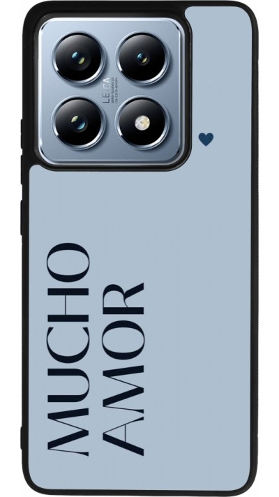 Coque Xiaomi 14T Pro - Silicone rigide noir Valentine 2024 mucho amor azul