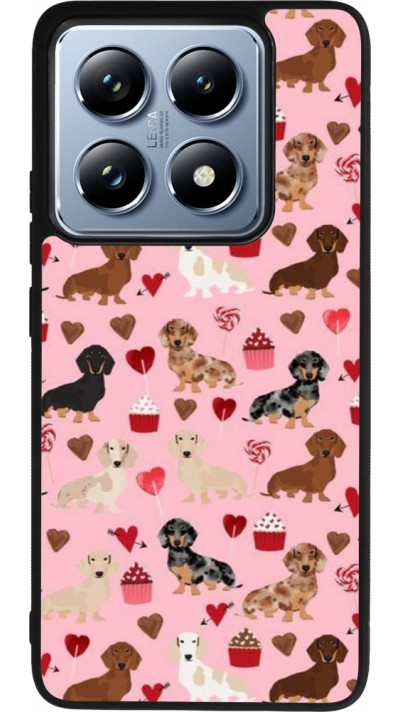 Coque Xiaomi 14T Pro - Silicone rigide noir Valentine 2024 puppy love