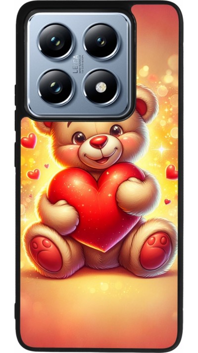 Coque Xiaomi 14T Pro - Silicone rigide noir Valentine 2024 Teddy love