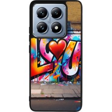 Coque Xiaomi 14T Pro - Silicone rigide noir Valentine 2025 Love U Tag