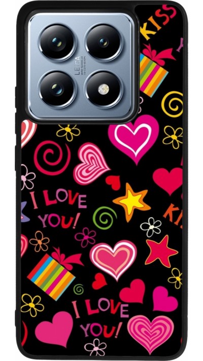 Xiaomi 14T Pro Case Hülle - Silikon schwarz Valentine 2023 love symbols