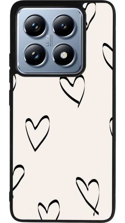 Xiaomi 14T Pro Case Hülle - Silikon schwarz Valentine 2023 minimalist hearts
