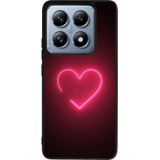 Coque Xiaomi 14T Pro - Silicone rigide noir Valentine 2023 single neon heart