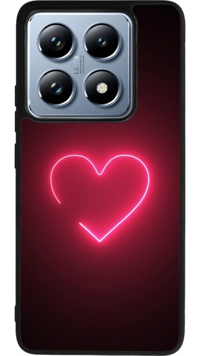 Xiaomi 14T Pro Case Hülle - Silikon schwarz Valentine 2023 single neon heart