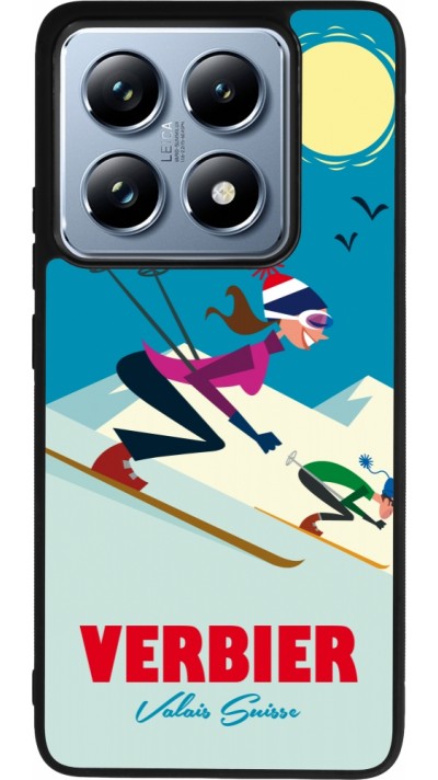 Xiaomi 14T Pro Case Hülle - Silikon schwarz Verbier Ski Downhill