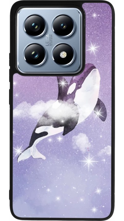 Coque Xiaomi 14T Pro - Silicone rigide noir Whale in sparking stars