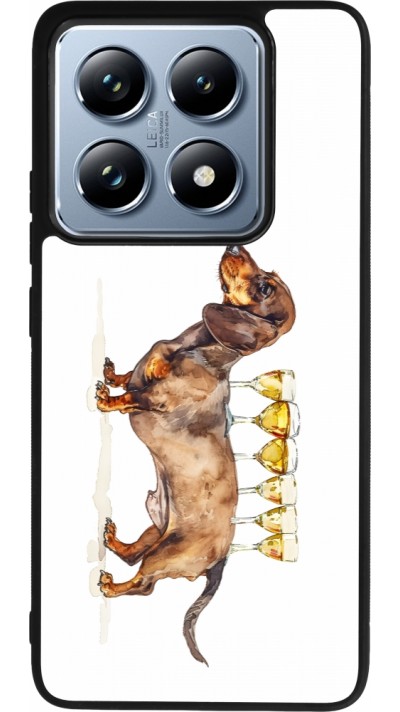 Coque Xiaomi 14T Pro - Silicone rigide noir Wine Teckel