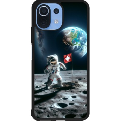 Xiaomi Mi 11 Lite 5G Case Hülle - Silikon schwarz Astro Schweiz auf dem Mond