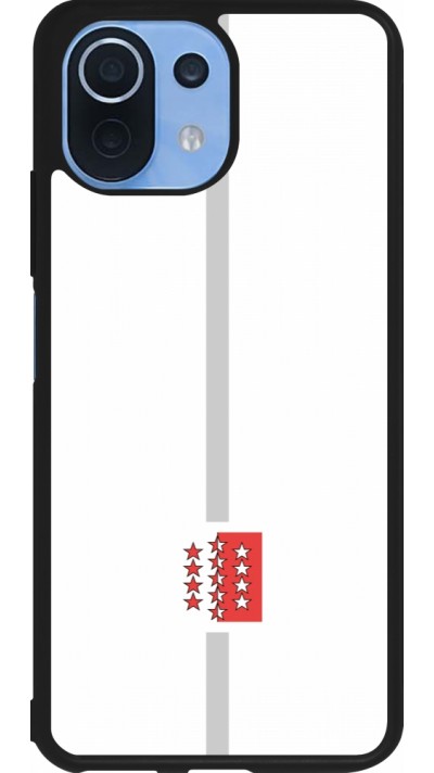 Xiaomi Mi 11 Lite 5G Case Hülle - Silikon schwarz Kanton VS weiss