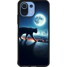 Xiaomi Mi 11 Lite 5G Case Hülle - Silikon schwarz Schwarze Katze unter dem Vollmond