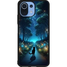 Xiaomi Mi 11 Lite 5G Case Hülle - Silikon schwarz Schwarze Katze Spaziergang