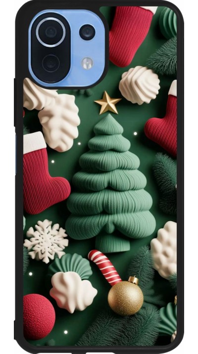 Coque Xiaomi Mi 11 Lite 5G - Silicone rigide noir Christmas 25 Christmas textiles