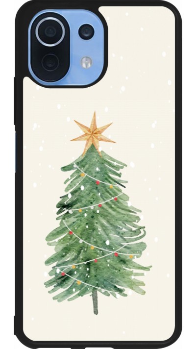 Coque Xiaomi Mi 11 Lite 5G - Silicone rigide noir Christmas 25 Sketch Tree
