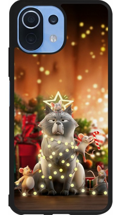 Coque Xiaomi Mi 11 Lite 5G - Silicone rigide noir Christmas 25 Xmas Cat