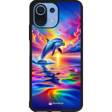 Xiaomi Mi 11 Lite 5G Case Hülle - Silikon schwarz Glücklicher Regenbogen-Delfin