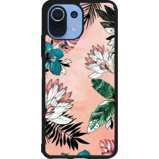 Xiaomi Mi 11 Lite 5G Case Hülle - Silikon schwarz Flowers Artprint