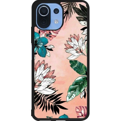 Xiaomi Mi 11 Lite 5G Case Hülle - Silikon schwarz Flowers Artprint